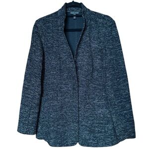 Eileen Fisher Black Tweedy Organic Cotton Knit Blazer Jacket Size Medium
